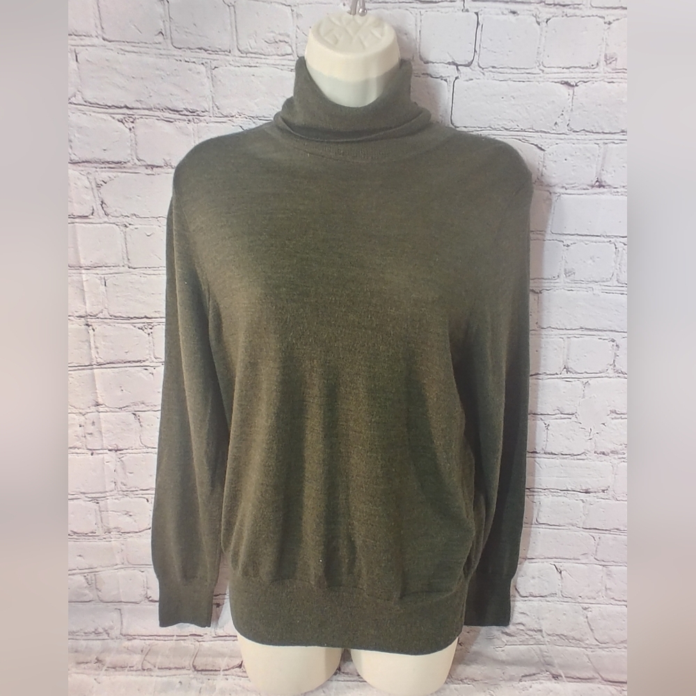J. Crew Olive Green Turtleneck Sweater